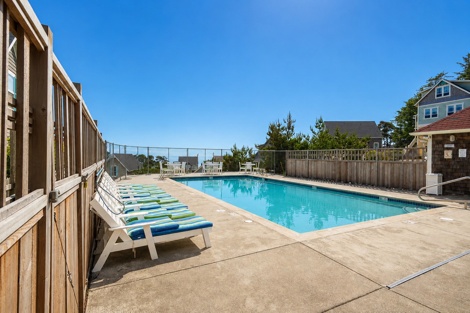 Heated saltwater community pool