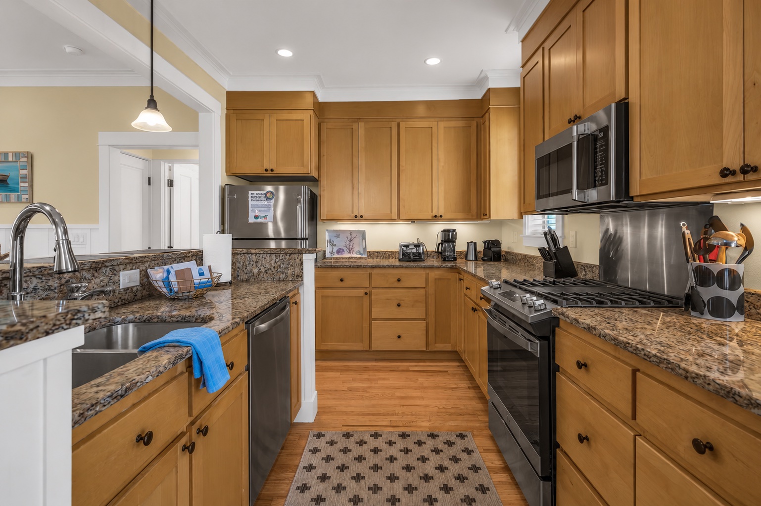 Kitchen with granite island